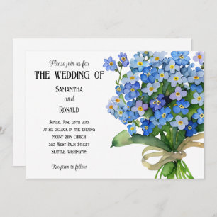 Watercolor Forget-me-nots Wedding Invitation