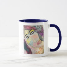 WATERCOLOR FOROGH FAROKHZAD MUG POETRY POEM IRAN