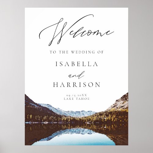 Watercolor Fort Lauderdale Skyline Wedding Welcome Poster