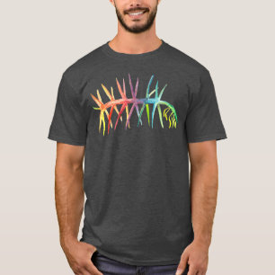 Watercolor Fossil Hallucigenia in Rainbow T-Shirt