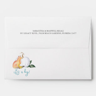 Watercolor Fox and White Pumpkin Address Envelope