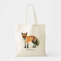 Watercolor Fox Art Personalized