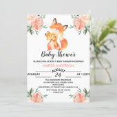 Watercolor Fox Baby Shower Invitation (Standing Front)