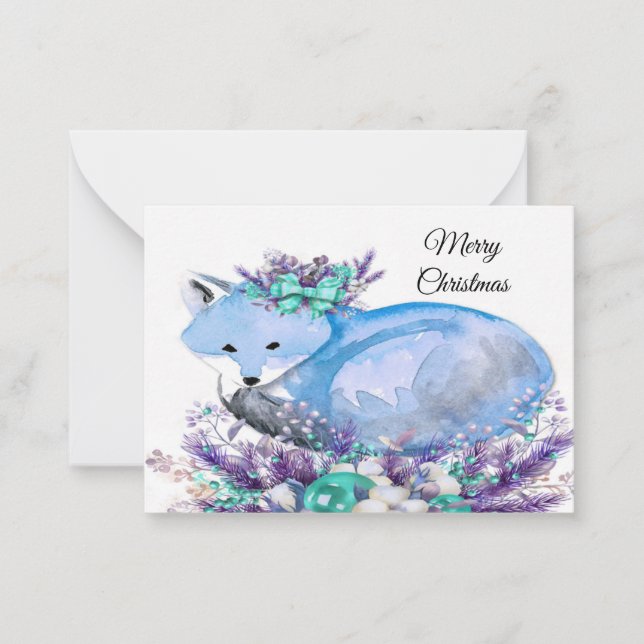 Watercolor Fox Christmas Card (Front)