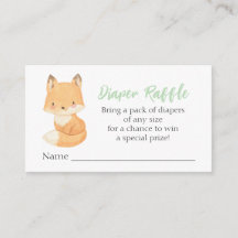 Watercolor Fox Diaper Raffle