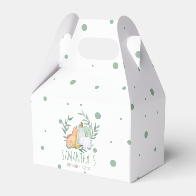 Watercolor Fox Favor Box – November Shower (Front Side)