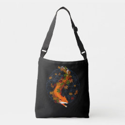 Watercolor Fox Flower Of Life Spirit Animal Crossbody Bag