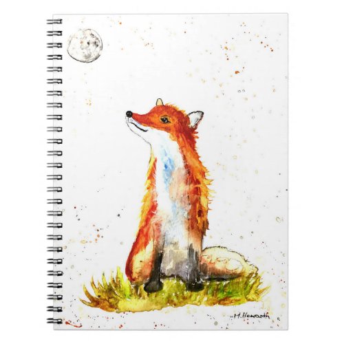 Watercolor fox forest woodland animals rustic baby notebook