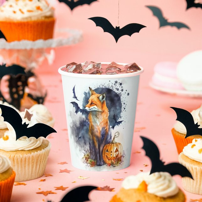 Watercolor Fox Halloween Paper Cups (Creator Uploaded)