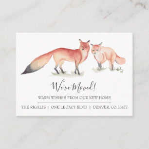Watercolor Fox New Home Moving Announcement