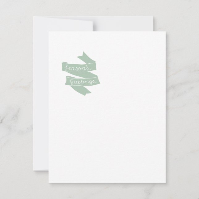 Watercolor Fox on Sleigh Christmas Card (Back)