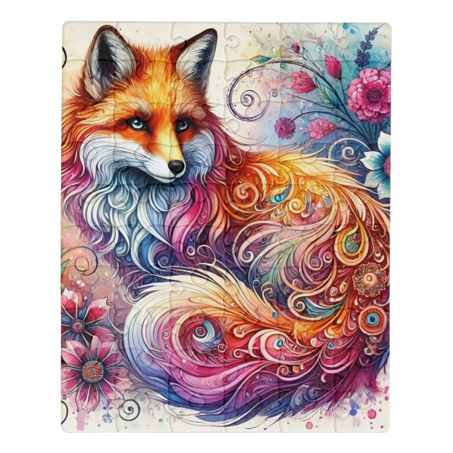 Watercolor Fox Puzzle (Puzzle Vertical)