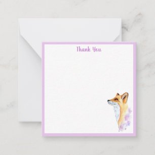 Watercolor Fox Thank You Note Card