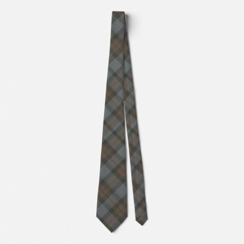 Watercolor Fraser Clan Tartan Grey Blue Neck Tie