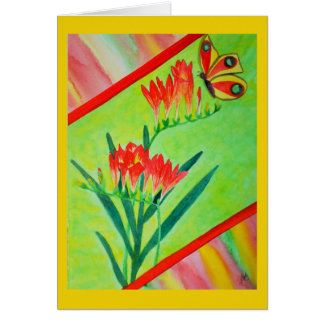 Watercolor Freesias and Butterfly Cards