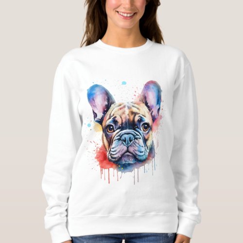 Watercolor french bulldog design sweatshirt