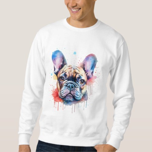 Watercolor french bulldog design sweatshirt