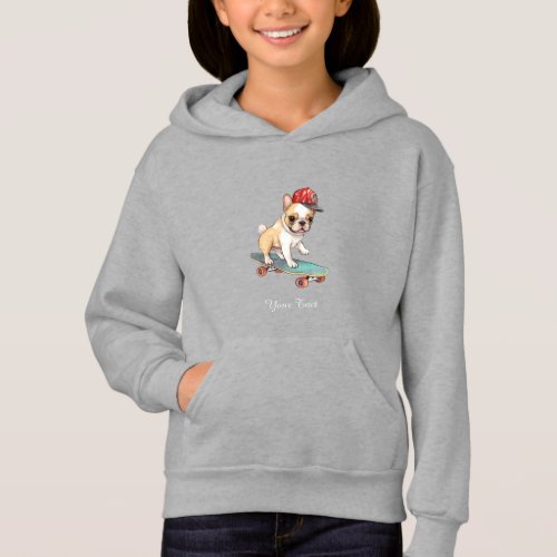 Watercolor French Bulldog Kids Pullover Hoodie