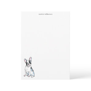 Watercolor French Bulldog Personalized Stationery Note Card