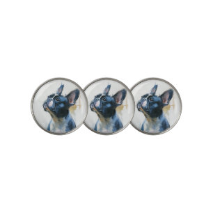 Watercolor French bulldog sitting Golf Ball Marker