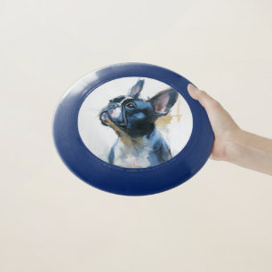 Watercolor French bulldog sitting Wham-O Frisbee