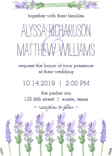 Lavender Wedding Invitations Zazzle Watercolor French Lavender On White Wedding Invitation