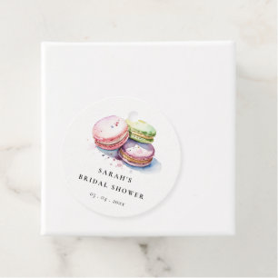 Watercolor French Macarons Bakery Bridal Shower Favor Tags