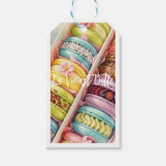 Watercolor French Macarons Box Gift tag