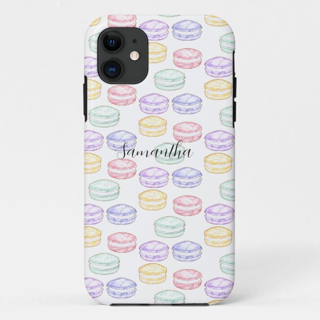 Watercolor French Macarons Case-Mate iPhone Case (Back)