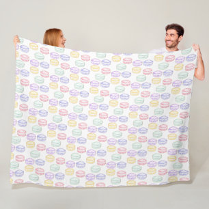 Watercolor French Macarons Fleece Blanket
