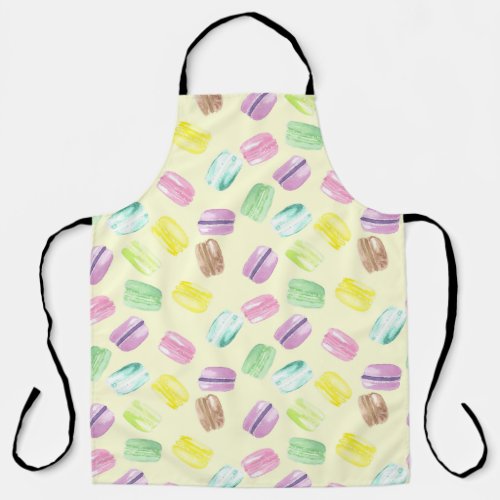 Watercolor French  Macarons  Macaroons Apron