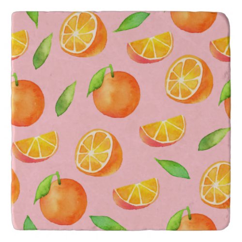 Watercolor Fresh Fruit Oranges Pattern Trivet