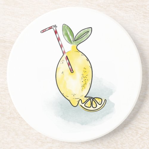Watercolor Fresh Lemon Coaster
