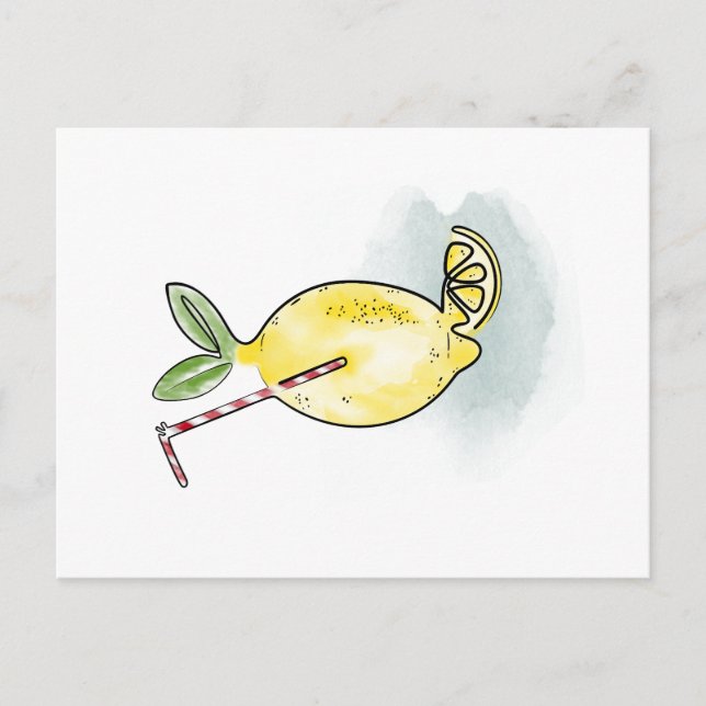 Watercolor Fresh Lemon Postcard (Front)