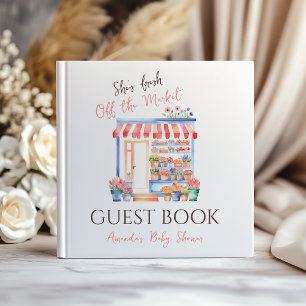 Watercolor Fresh Off Market Bridal Shower Party Guest Book