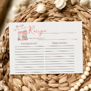 Watercolor Fresh Off Market Bridal Shower Recipe Note Card