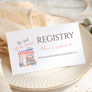 Watercolor Fresh Off Market Bridal Shower Registry Enclosure Card