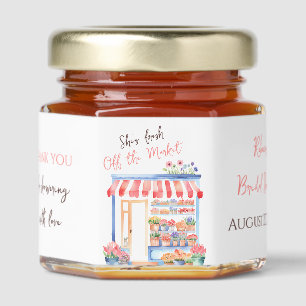 Watercolor Fresh Off Market Floral Bridal Shower Honey Jar Favors