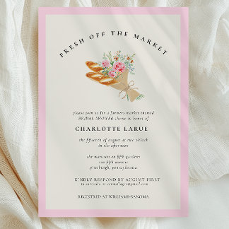 Watercolor Fresh Off the Market Bridal Shower Invitation