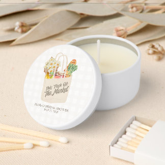 Watercolor Fresh Off the Market Bridal Shower Mini Candle Favors