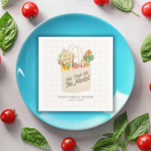 Watercolor Fresh Off the Market Bridal Shower Napkins