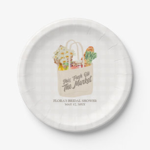 Watercolor Fresh Off the Market Bridal Shower Paper Plates