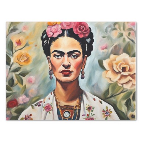 Watercolor Frida Kahlo Decoupage Tissue Paper