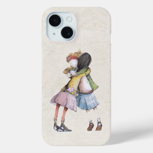 Watercolor Friends Hugging Case-Mate iPhone Case (Back)