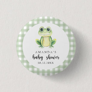 Watercolor Frog Baby Shower Button