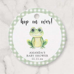 Watercolor frog baby shower favor tags