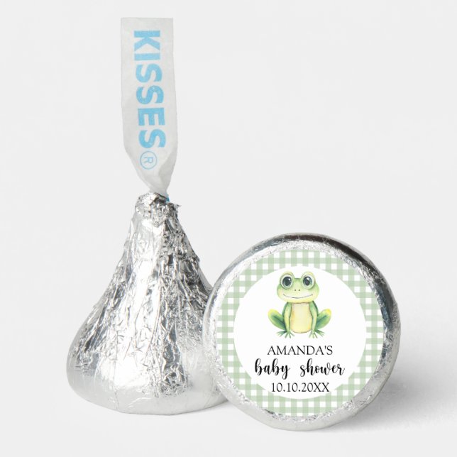 Watercolor Frog Baby Shower Hershey®'s Kisses® (Front)