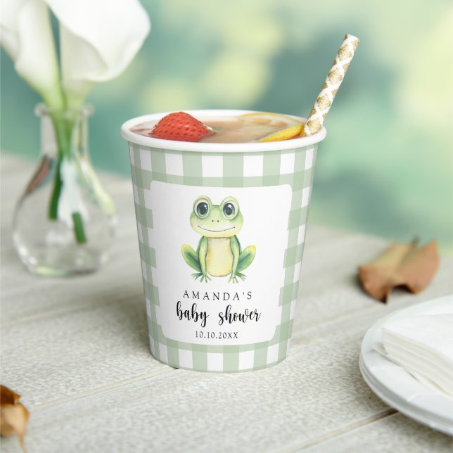 Watercolor Frog Baby Shower Paper Cups (Insitu)