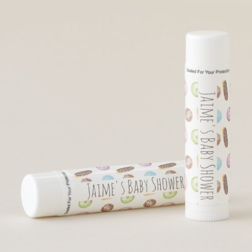 Watercolor Frosted Donut Sprinkles Baby Shower Lip Balm
