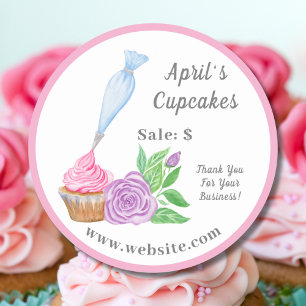 Watercolor Frosting Cupcake Price Tag
